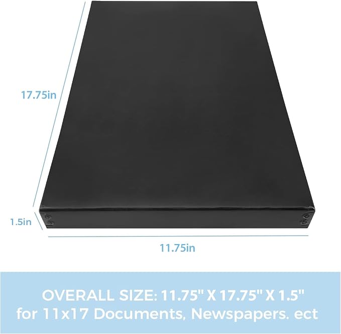 Lineco Drop Front Archival Storage Box, 11.75x17.75x1.5 in, Black, 2 Pack | Acid-Free with Metal Edge, Preserves Picture Longevity, Organize Photos, Newspapers, Prints, Documents, Crafts, DIY - Image 2