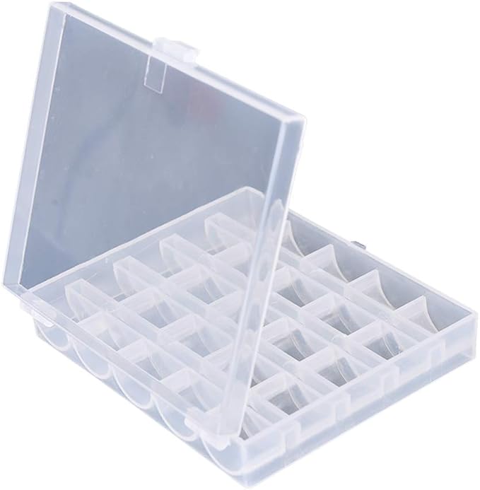 AKIRO 25 Slots Empty Bobbins Spools Box, Sewing Craft Plastic Case Storage Box for Sewing Machine 2 Pack - Image 4