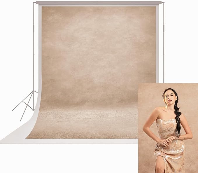 UrcTepics 8x12ft Beige Abstract Textured Professional Photography Backdrop Fabric for Studio, Portraits, Headshot, Event. by UrcTepics