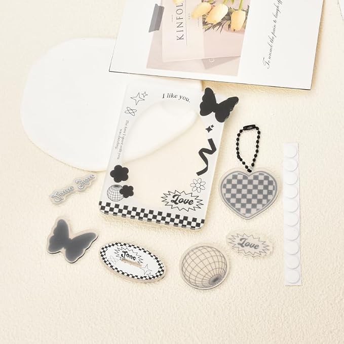 Kpop Photocard Holder Stand 3 Inch Acrylic Butterfly Picture Frame Kpop Card Display Stand Photo Card Decor Y2K Keychain Set K-Pop Gifts Teen Girl K-Pop Stuff Desk Accessories - Image 7