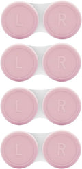 Vastsoon 4 Pack Contact Lens Case, Contact Solution Soaking Case Replacement Kit for Travel, Daily Use (Pink) by Vastsoon