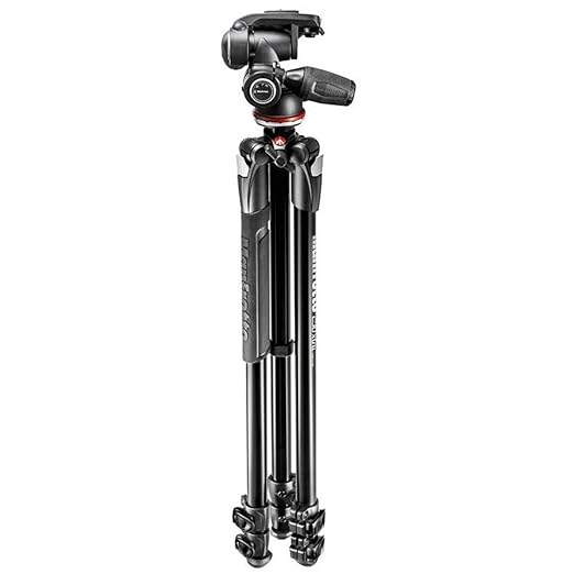 Manfrotto 290 Xtra Aluminum 3-Section Tripod Kit with 3-Way Head (MK290XTA3-3WUS), Black - Image 2