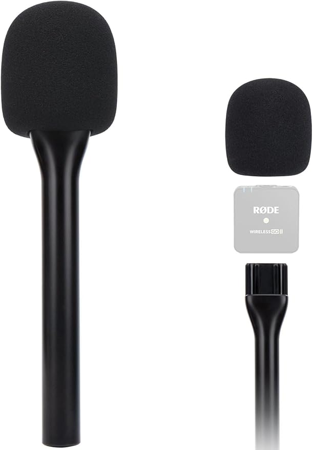 Rode Handheld Wireless Mic Stand with Pop Filter, Holder for Wireless Go 2/Pro, Interview Microphone Adapter for Go/ME by sunmon
