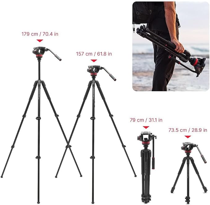 Manfrotto Video kit, Head 500 Series (Head 502+ Alu Tripod 055 Levelling) - Image 5