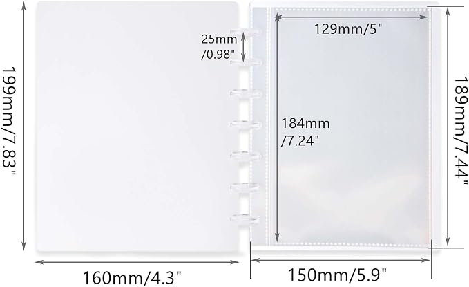 Mogoostry Clear Discbound Album Sheet Protectors 7 Discs 5 x 7 Inch Pocket Inner Page Plastic Protective Sleeves Organizer - Image 2