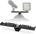 HSU Cold Shoe Mount Bracket, Triple-Head Hot Shoe Mount, and 1/4 Screw Port, Aluminum Cold Shoe Plate Adapter with Cable Slot Bayonet for Microphone, Led Video Light, Monitor (Extension), HGP322L by HSU