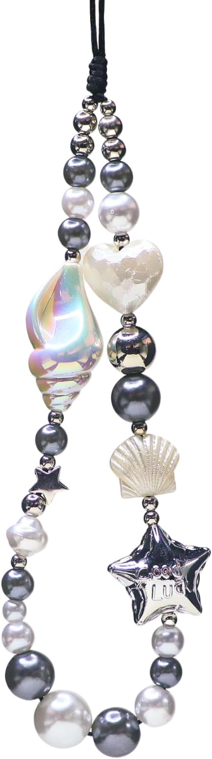 Cute Beaded Camera Wrist Strap for Phone, Digital Camera Charm Lanyard, Pearl Beaded Chain for Bag Keychain Gift by CasaPopz