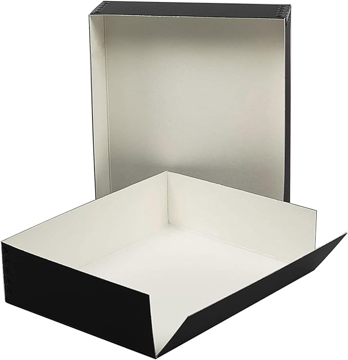 Lineco Museum Archival Storage Box, Drop Front, 9.25x11.75x3 in, Black | Acid-Free with Metal Edge, Preserves Picture Longevity, Organize Photos, Newspapers, Prints, Documents, Crafts, DIY - Image 5
