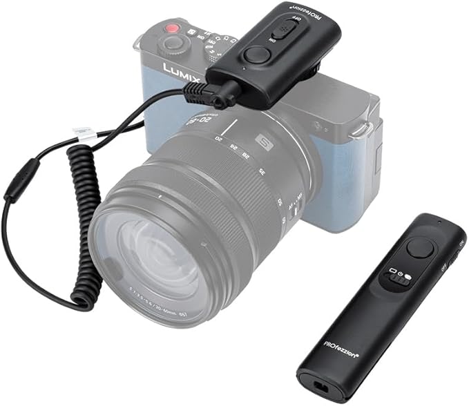 PROfezzion 164ft Remote Shutter Release Wireless for Panasonic Cameras | for Panasonic Lumix S9, G100D, L10, AAA Battery, Tripod Clip, 5 Shooting Modes, 2.4GHz frequency & 16 channels by PROfezzion
