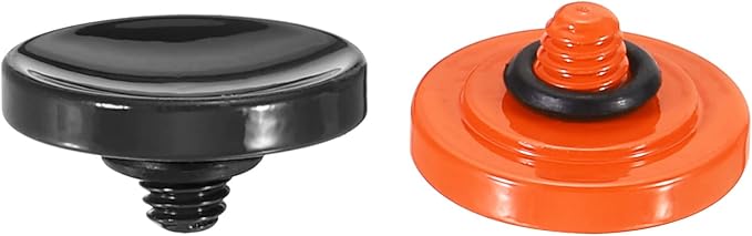 PATIKIL Camera Shutter Button, 2 Pack Soft Shutter Release Button Pure Copper Camera Button Concave, for Nikon for Fujifilm for Leica Black/Orange by PATIKIL