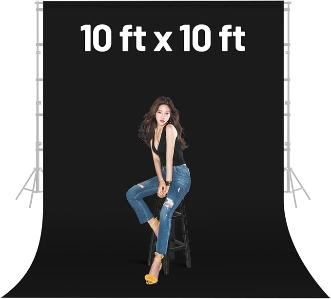 Black Backdrop Background,10 X 10 FT Large Photography Backdrop Photo Photoshoot Background Screen for Photography Photo Booth Backdrops Parties Curtain - Image 8