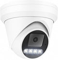 Real HD 6MP Full Color Night Vision ColorVu Turret Dome IP Camera with Visible White LED Lights, 2.8mm Wide Angle, Outdoor Built in Mic, Plug and Play by RealHD