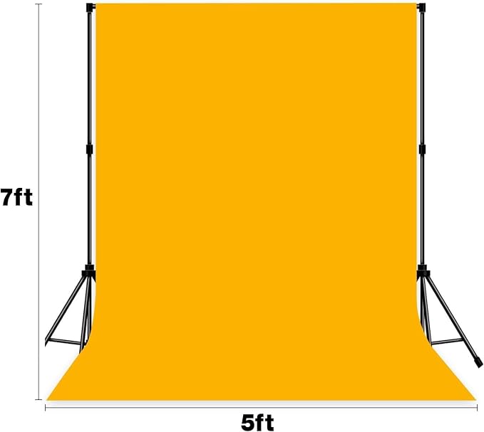 Yellow Photo Backdrop Fabric Professional Photography Background 5x7ft | Seamless Design eliminates Wrinkle Portrait Photography Wedding Dark Theme Decorations - Image 7