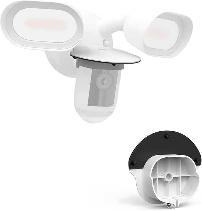 Sun Rain Shade Camera Cover Compatible with R-ing Floodlight Cam Wired Pro, for R-ing Floodlight Outdoor Weather-Resistant Rain Shield Accesorios (White) by Koroao