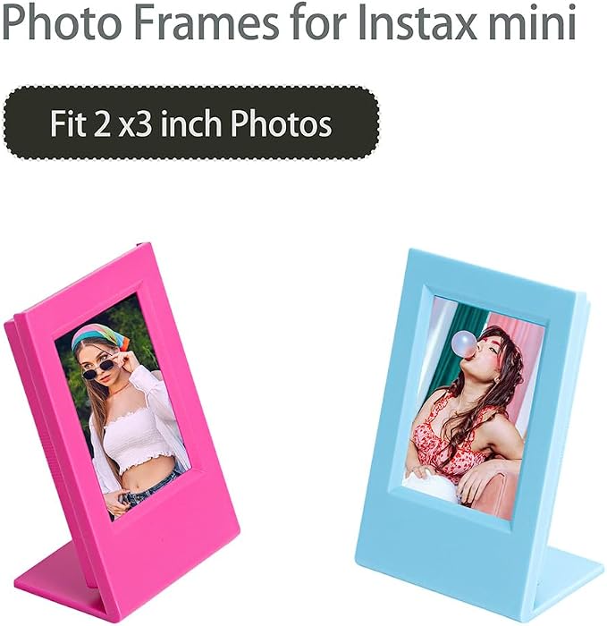Orga'Neat 2x3 Mini Photo Frame w/Storage Case for Instax Mini Film Evo/12/11/Liplay/Se/Link 3/41/40/99/90/7+ Photos, Polaroid Small Wallet Size Picture Desk Display for Home & Office -2 Set - Image 2