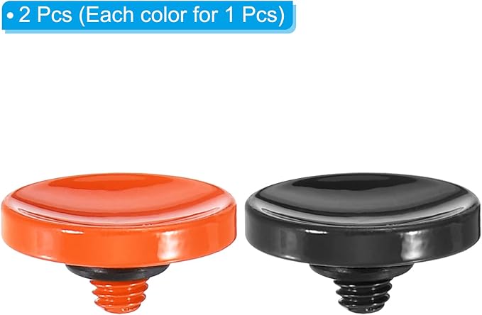 PATIKIL Camera Shutter Button, 2 Pack Soft Shutter Release Button Pure Copper Camera Button Concave, for Nikon for Fujifilm for Leica Black/Orange - Image 3