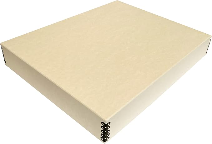 Lineco Museum Archival Storage Box, Drop Front, 17.75x22.75x3 in, Tan | Acid-Free with Metal Edge, Preserves Picture Longevity, Organize Photos, Newspapers, Prints, Documents, Crafts, DIY by Lineco