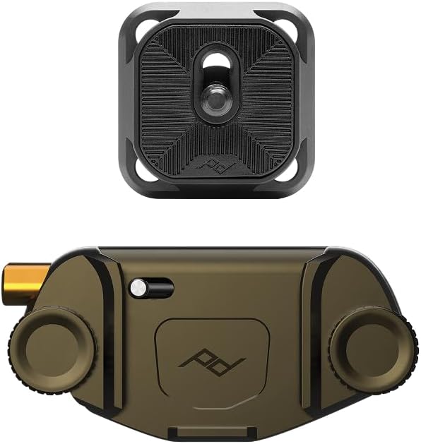 Peak Design Capture Camera Clip V3, Kelp with Plate, Holds DSLR, Compact and Point and Shoot Bodies, Secure, Stable and Accessible, Attaches to Straps and Belts, Quick Release, 200 lb Capacity by PeakDesign