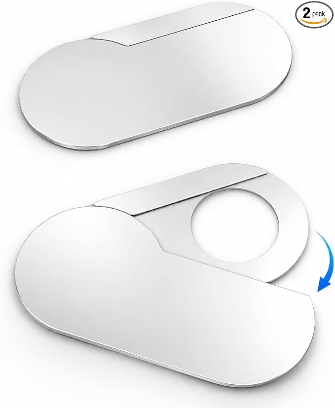 imluckies Rotating Webcam Cover [2-Pack], 0.02 Inch Ultra-Thin Metal Privacy Cover for Laptop, MacBook, iMac, PC, iPad & iPhone, Silver by imluckies