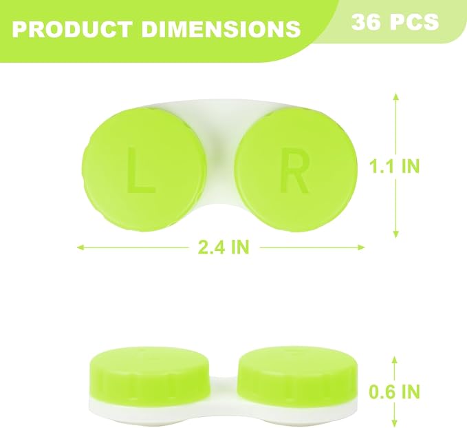 Aoutrow 32 Pack Contact Lens Case Box, Colorful Bulk Box Holder Container, Contact Lens Case Set,Portable, Travel-Friendly - Image 2