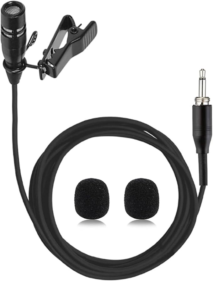 Lavalier Microphone Lapel Mic for Bodypack Transmitter System | Unidirectional Condenser Super Cardioid Clip-On Mic for Wireless Bodypack Transmitter System with 3.5mm Thread Screw Plug by Unknown