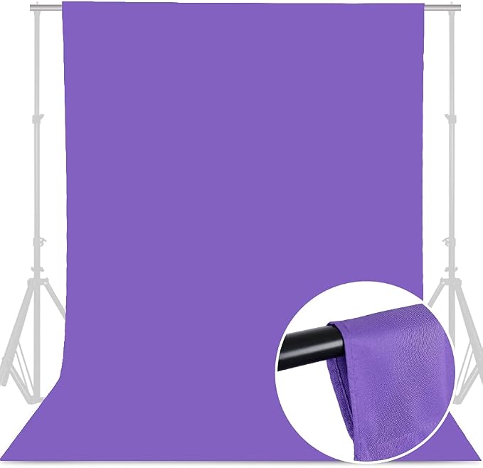 GFCC Purple Backdrop - 8FTX10FT Purple Photo Backdrop for Photoshoot Background for Photography Screen Video Recording Picture Background | Non-Reflective, Polyester Curtain, Easy Hang, Multipurpose Screen for Studio Photo Booth, Video Recording, Portr... - Image 2