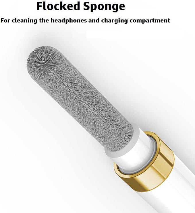 Dual-Brush Earbud Cleaning Pen | 4-in-1 Pro Kit for Precision & Durability, Tool Compatible with Airpods, Galaxy Buds, All Wireless Headsets -Gold - Image 3