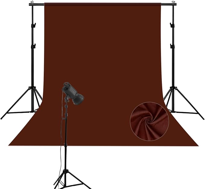 Brown Photography Backdrop for Photoshoot, 10x10 Ft Polyester Photo Backdrop Curtains, Brown Backdrops Screen for Photo Studio, Video, Content Creators, Birthday Parties Background by Unknown