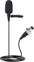 Lavalier Microphone, Cardioid Condenser Clip On Microphone, Lapel Microphone Compatible with AKG/Samson Microphone Wireless System, Mini 3 Pin XLR Plug, Ideal for Lectures, Theater, Actors by JTLAU