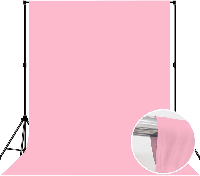 Pink Photo Backdrop Fabric Professional Background 8x10ft Valentine's Day | Seamless Design eliminates Wrinkle Portrait Photography Wedding Dark Theme Decorations - Image 2