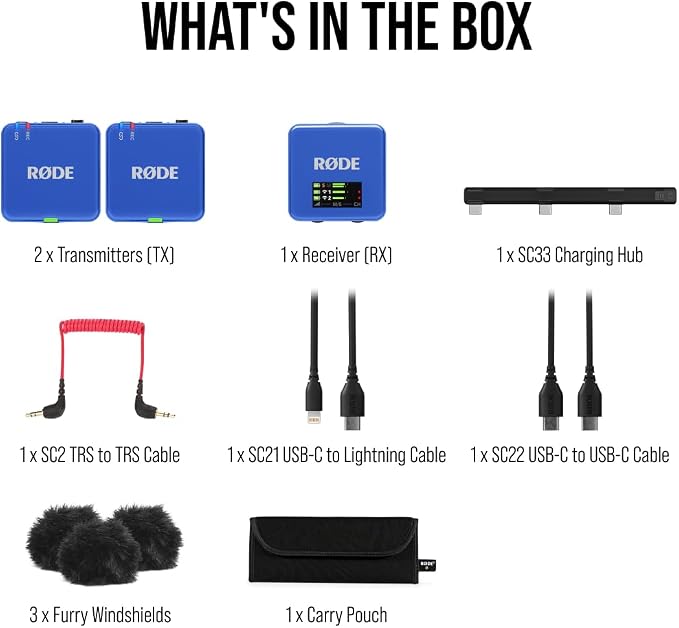 RØDE Wireless GO (Gen 3) – Compact Wireless Mic – Pristine Audio, 32-bit Float Recording, Automatic Level Control, for Phones, Cameras and Computers (Cobalt) - Image 8