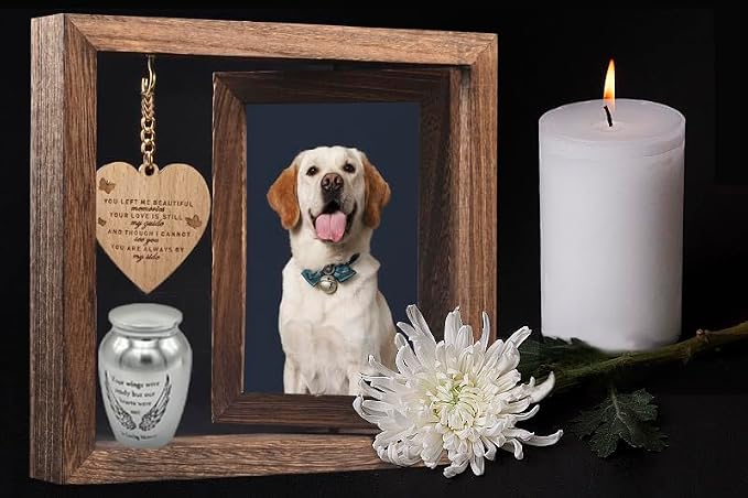 DB Memorial Picture Frame Fits 4''x6'' Photo and 2.6 Inches Silver Medium Urns for Human Ashes Keepsake，Mini Cremation Urn and Memorial Photo Frame Set for Loss of Loved One Sympathy Gift - Image 3