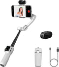 AOCHUAN Gimbal Stabilizer for iPhone with AI Module, No APP(Smart V8 AI) | Phone Gimbal with Face Tracking, Built-in 7.8 Ft Extension Rod, Ideal for Tiktok, and Hands-Free Content Creation(White) by AOCHUAN