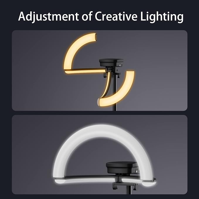Portable Ring Light with Stand, 4000mAh Battery Operated Cordless 10" Foldable Travel Ring Light, 79" Tripod Stand for Video Conference/Selfie/Live Stream/Makeup - Image 8