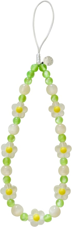 Drawwind Phone Charm Strap Cute Wrist Straps Cell Phone Charm String Y2K Aesthetic Lanyard Wristlet Chain for Case Camera AirPods Bags Keychains (Yellow Flower) by Drawwind