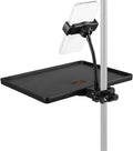 Mr.Power Microphone Stand Plastic Tray with Phone Holder, Mic Stand Clamp-On Rack Tray Holder for Most Mic Stands, for Stage, Live Streaming, Concert Performance, Karaoke (10.6" x 8") (Large) by MrPower