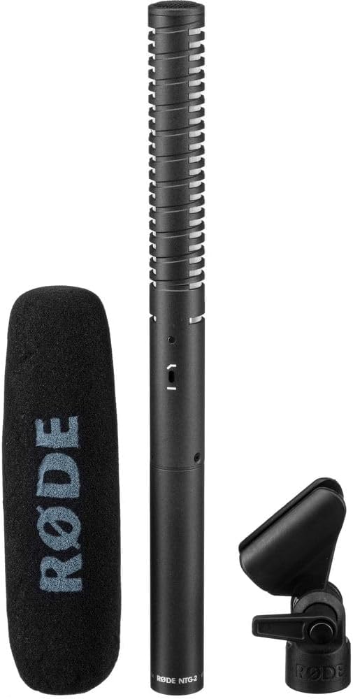 Rode NTG2 Condenser Shotgun Microphone Bundled with Universal Shockmount + Fur Windshield + XLR Microphone Cable + Cleaning Cloth (5 Items) - Image 4