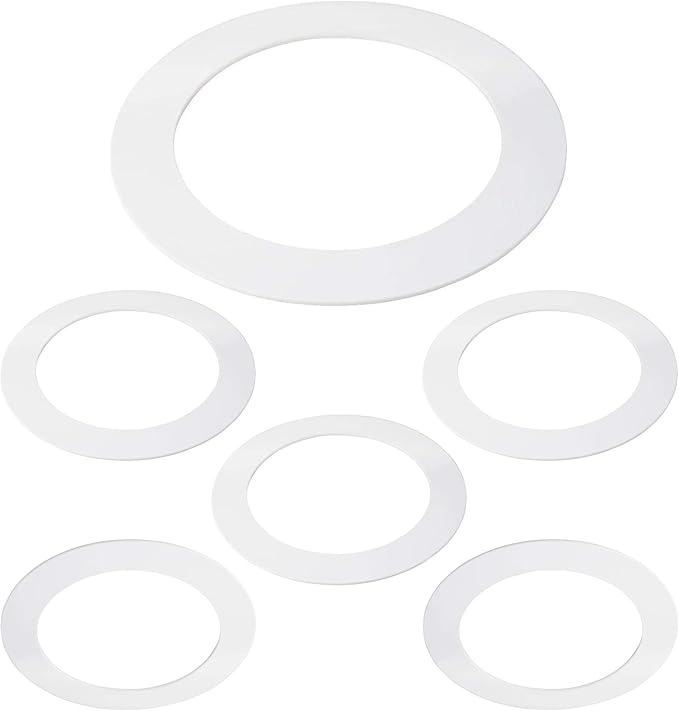 5 Pack Gloss White Goof Trim Ring for 8" Inch Recessed Can Lighting Down Light, Outer Diameter 8.6 Inches, Inner Diameter 6.2 Inches - Image 2