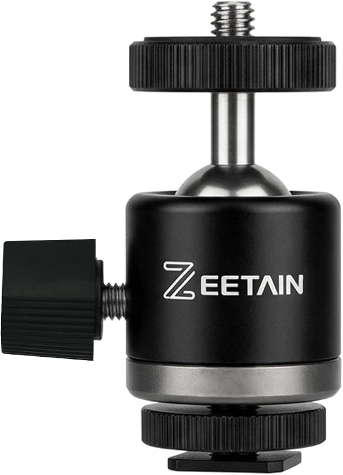 Mini Ball Head Tripod Head, 360° Rotatable Aluminum, 1/4" Hot Shoe, 20mm Camera Mount Adapter for Tripods, Monopods, HTC Vive & SLR Cameras, 2.5lb Capacity - Image 6