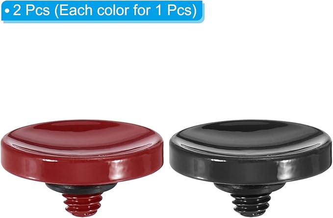 PATIKIL Camera Shutter Button, 2 Pack Soft Shutter Release Button Pure Copper Camera Button Concave, for Nikon for Fujifilm for Leica Dark Red/Black - Image 3