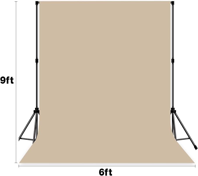 Beige Photo Backdrop Professional Photography Background Fabric 6x9ft | Seamless Design eliminates Wrinkle Portrait Photography Wedding Dark Theme Decorations - Image 8