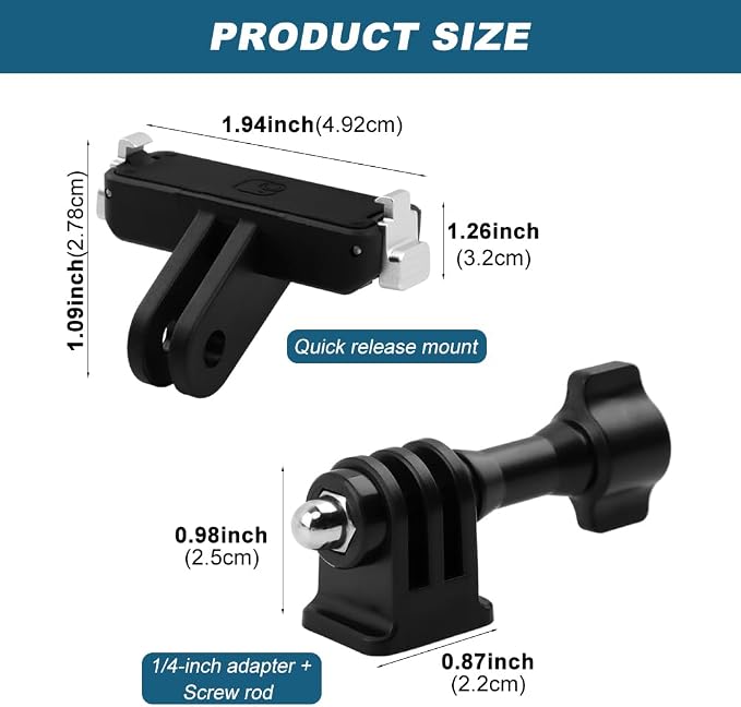 Magnetic Quick Release Mount for Insta360 GO Ultra Accessories, Adjustable Angle Dual‑Prong Adapter with 1/4" Threaded Port for Tripod & Mounts - Image 2
