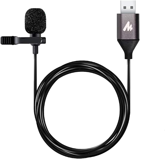 MAONO UL10 USB Lavalier Microphone, 192kHz/24bit for Interview and Vlogging | Omnidirectional, Plug & Play for PC, Computer, Mac, Laptop, Conference Calls, YouTube Video, Dictation, Meeting, Recording by MAONO