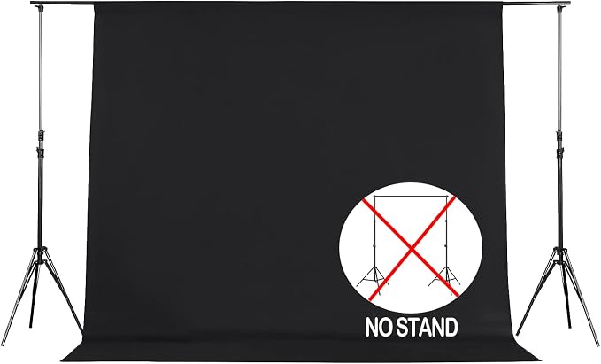 Joccun 6X9FT Black Backdrop Background for Photography,Polyester Backdrop Curtain Background Screen for Photography,Photoshoot,Video Recording,Studio(6X9ft,Black) - Image 2