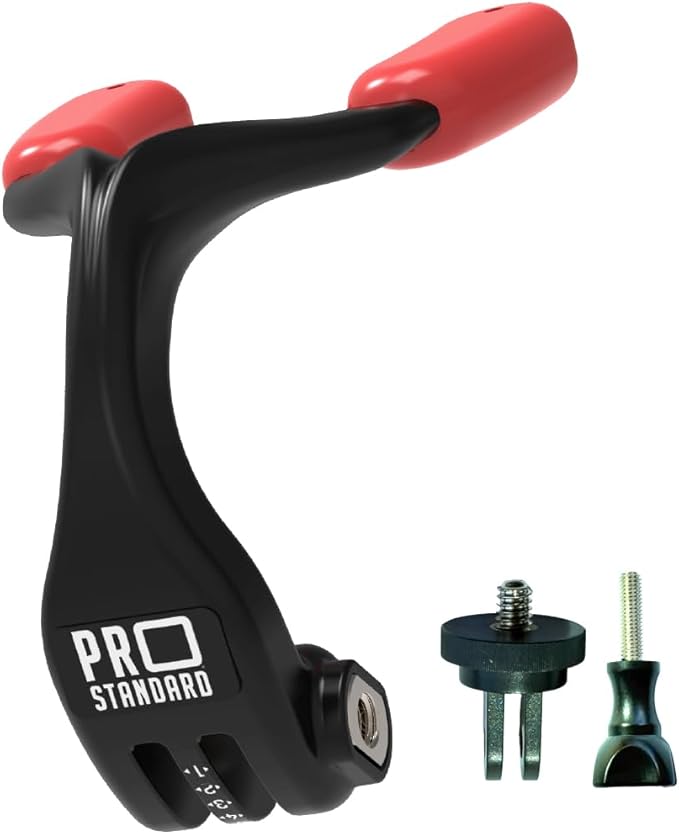 Pro Standard Grill Mount 4.0 - Heat Moldable Bite Mount - Compatible with Insta360, GoPro, DJI, Garmin and All Action Cameras (Black/Red) by Unknown