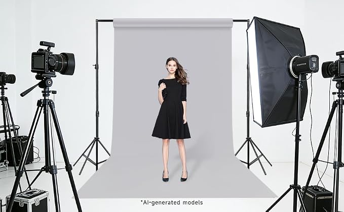 YSKE-Seamless Grey Paper Backdrop Roll for Photography, Photo Background, and Photoshoot Cover–Roll of Paper with Backdrop Cover for Background Stand,Thick Anti-Wrinkle Matte((106.9''x36' Grey - Image 5