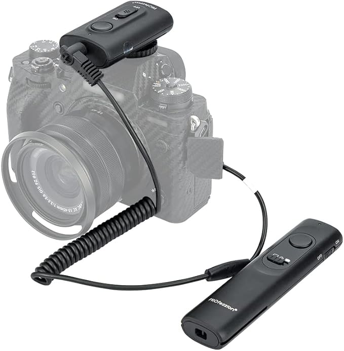 PROfezzion 164ft Remote Shutter Release Wireless for Select Fuji Cameras | for Fujifilm X-M5 X-T5 X-T4 X-T3 X-T2 X-T30 III II X-T20 X-T100 X-E5 X-E3 X100VI X100V X-PRO3 X-PRO2 X-H2 GFX 100 GFX 50S by PROfezzion