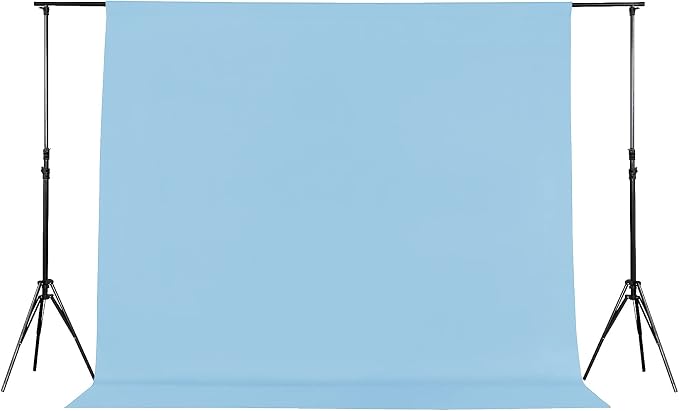 Joccun 7X10 FT Light Blue Backdrop Background for Photography,Polyester Backdrop Curtain Background Screen for Photography,Photoshoot,Video Recording,Studio(7X10ft,Light Blue) by Joccun
