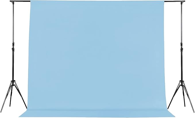 Joccun 10X10 FT Light Blue Backdrop Background for Photography,Polyester Backdrop Curtain Background Screen for Photography,Photoshoot,Video Recording,Studio(10X10ft,Light Blue) by Joccun