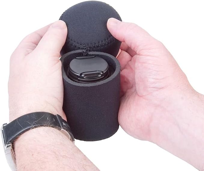 OP/TECH USA Fold-Over Neoprene Lens Pouch – Camera Lens Case for safe Lens Cover storage, Great for Photography & outdoor shoot, Keeps your Lens secure with No-Lose Lid-306 (Black) - Made in USA - Image 6